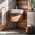 روشویی روکابینتی پارس سرام مدل پاپیا | سه‌گوش 44×41