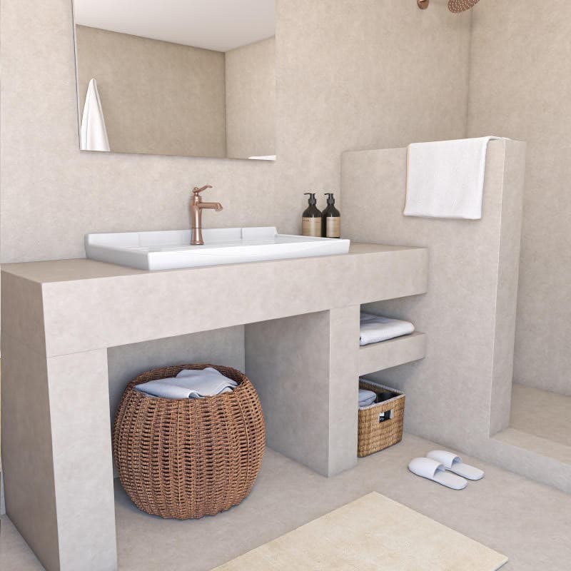 روشویی روکابینتی چینی کرد مدل مگنولیا | سنگ روشویی روی کابینت