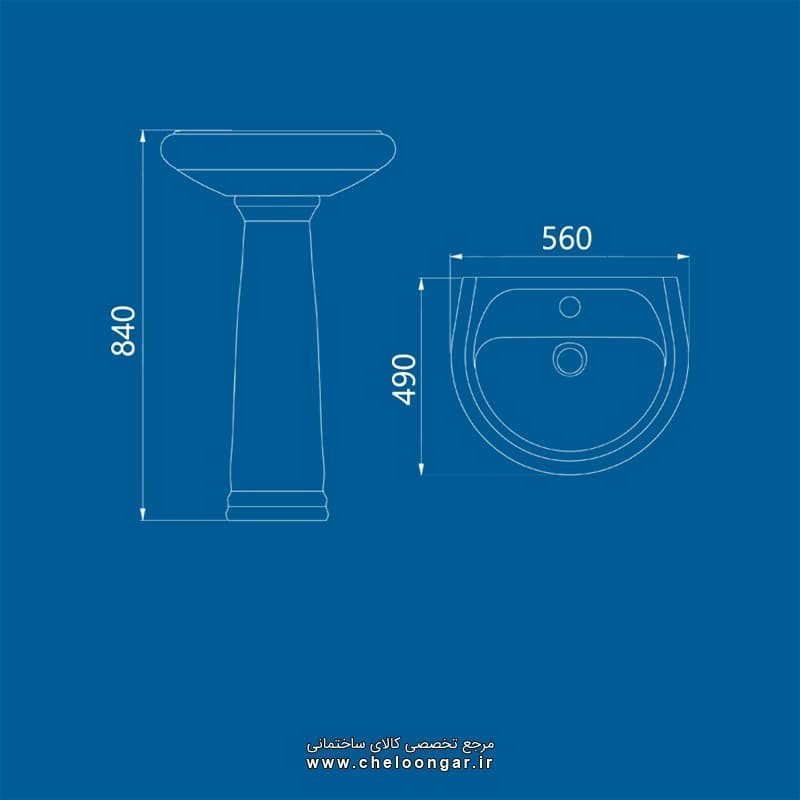 روشویی پایه دار چینی کرد